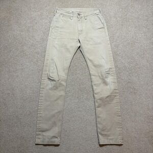 Iron Heart Pants Mens 31x32 Beige Chino Straight Leg Japan Motorcycle Sanforized